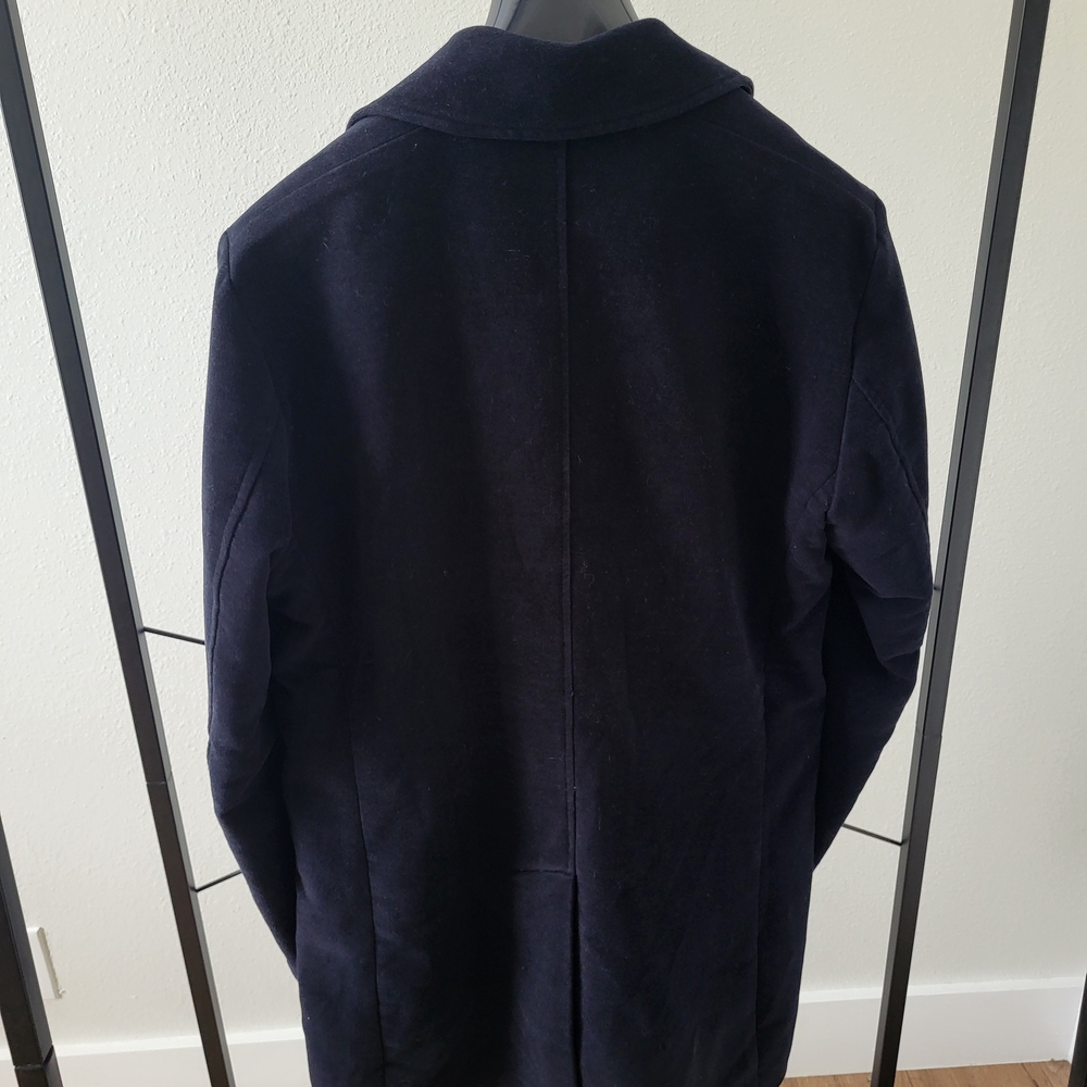 Billy Reid Velvet Men's Navy Night Blue Pea Coat. Perfect For The Holidays - Picture 7 of 10